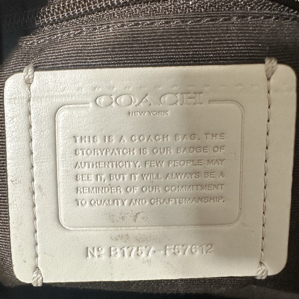 Coach Lexy Hobo Bag Signature Jacquard Fabric & Leather F57612 Chalk White Khaki - Picture 3 of 11